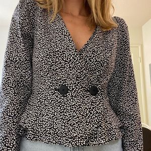 & Other Stories Black and White Work Blouse